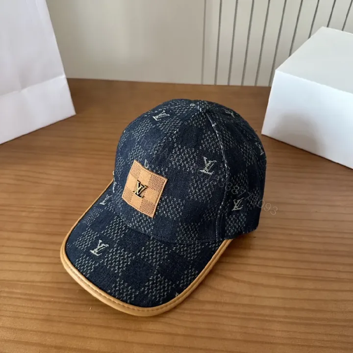 View 1 of Denim-Textured Cap: Subtle LV-Inspired, Travel-Ready Style