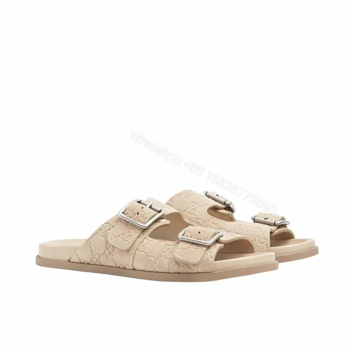 View 1 of GUCCI WOMEN’S SLIDE SANDAL OATMEAL 816380 AADUO 9511