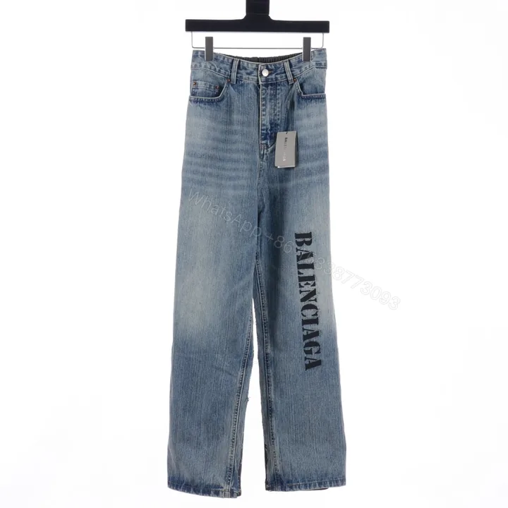 View 1 of 高仿Balenciaga*SS24系列783697塗層字面牛仔褲