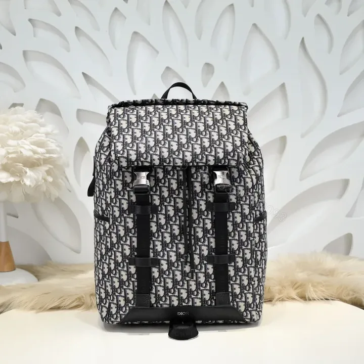 View 1 of Monogram Backpack: Dior Oblique, Blackâ€“Ivory, Structured Design