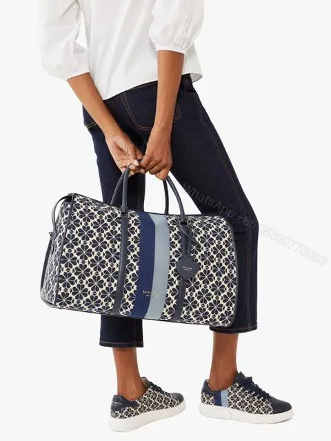 View 1 of Kate Spade New York Flower Jacquard Premium Classic Duffle Bag First Copy | AAA+ Replica