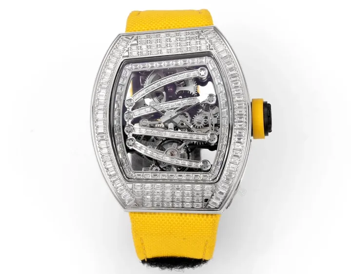View 1 of Richard Mille RM59-01 T-Diamond Lizard Tourbillon Yellow Strap Watch RM59-LIZ-YL