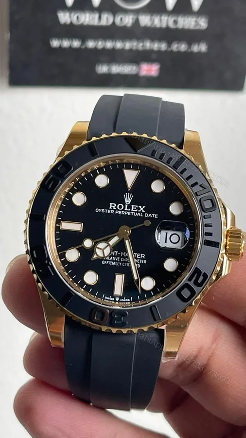 View 1 of CLEAN FACTORY 1:1 Rolex Yacht-Master 42mm 226658 YG Black Dial on Rubber Strap VR3235