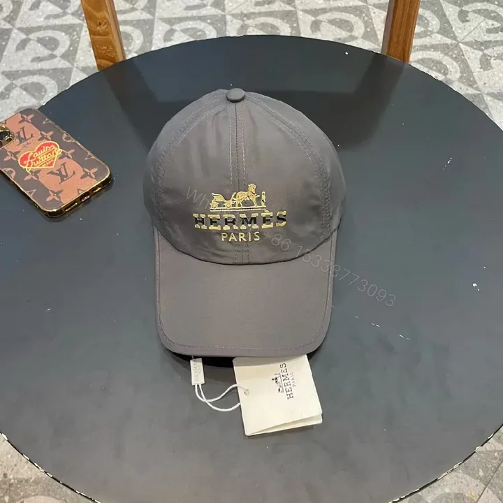 View 1 of Dark Charcoal Cap - Gold Crest Luxury Flat-Brim Cap