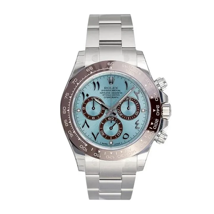 View 1 of Rolex Daytona 116506 Super Clone: Platinum Ice Blue Arabic Dial