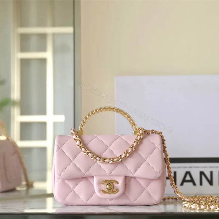 View 1 of 高仿Chanel*24S系列AS4847小羊皮粉色單肩包免檢版