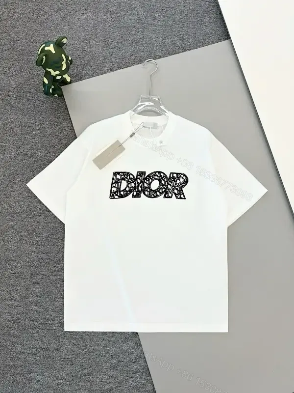 View 1 of Minimal White Tee with Bold Logo Luxury Graphic Tee