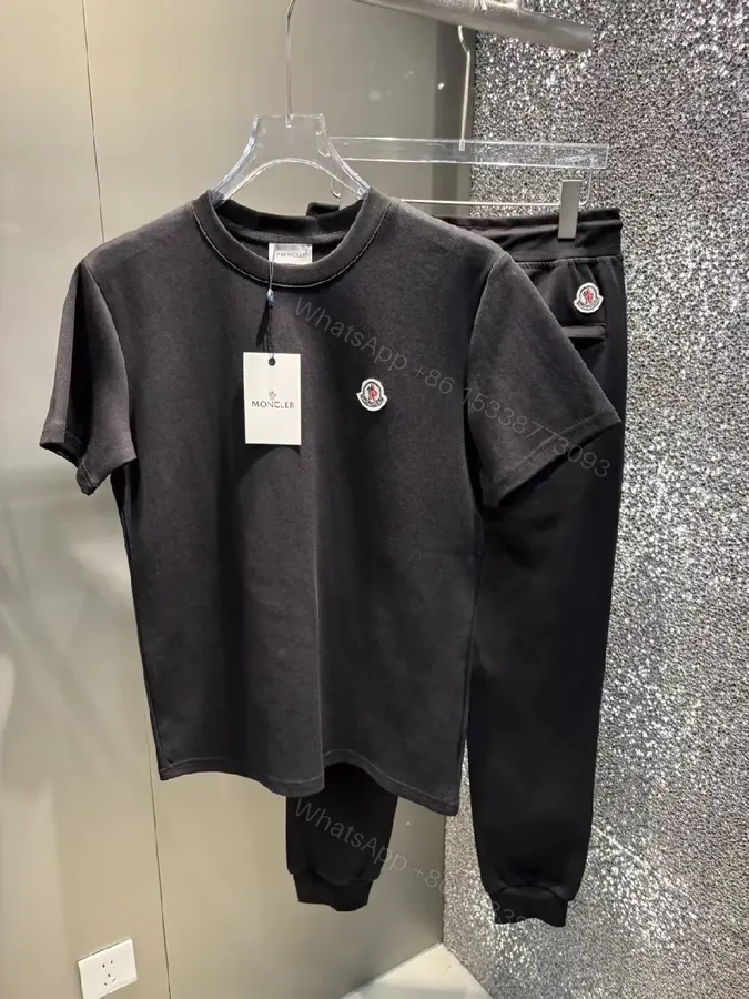 View 1 of Minimalist Black Duo: Premium Cotton-Blend Set with Logo Badge