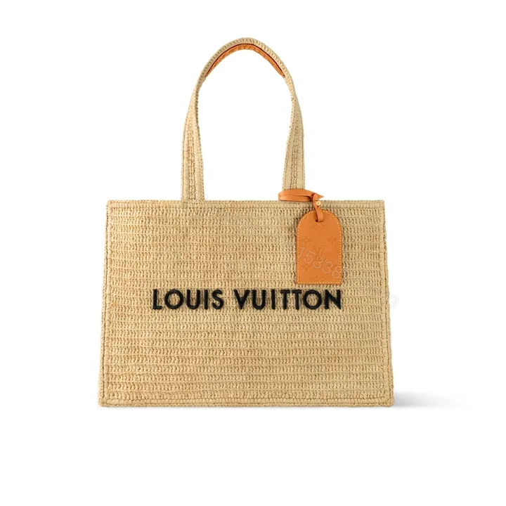 View 1 of Louis Vuitton Summer Shopper Tote MM Raffia Natural Beige 44cm M14458