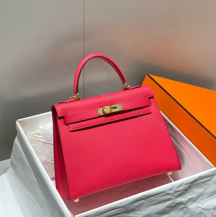 View 1 of HN 28CM IN ROSE TYRIEN SWIFT CALFSKIN GOLD HARDWARE