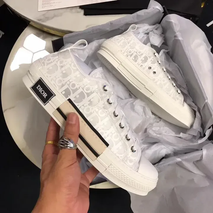 View 1 of White Dior-Detail Platform Sneakers: Luxe Comfort & Couture Flair