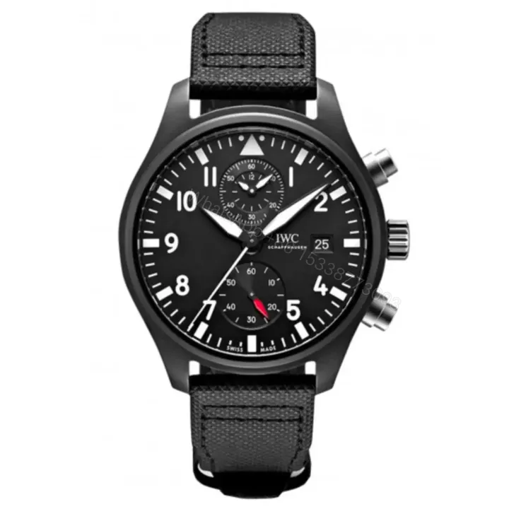 View 1 of IWC Pilot Top Gun Movie Replica Chronograph IW389001 Ceramic Black Dial7750 2022