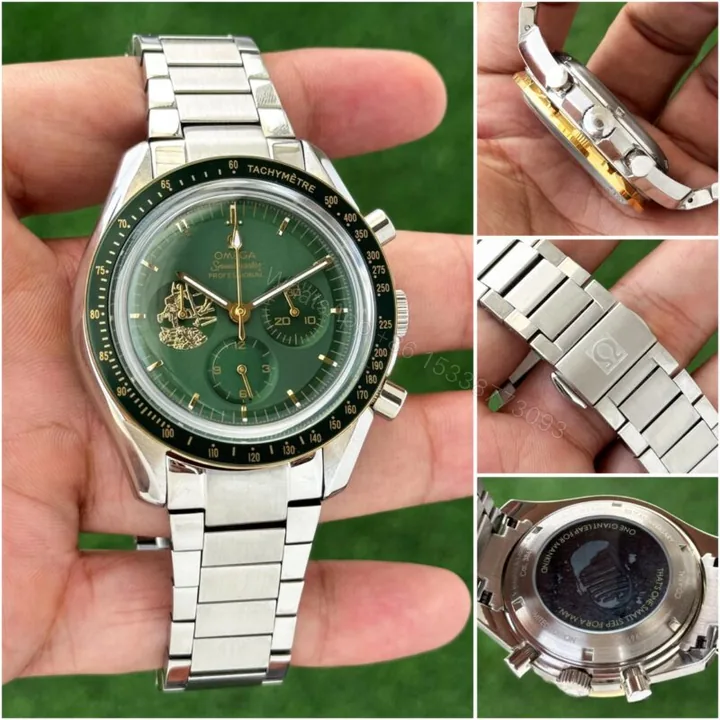 View 1 of Omega Speedmaster Apollo 11 42mm Green Bezel Quartz