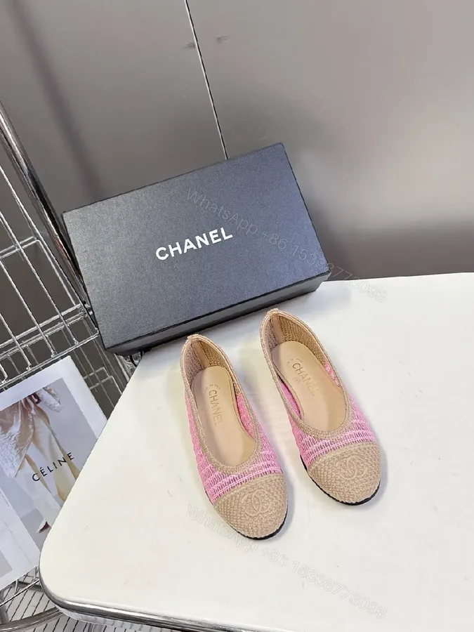 View 1 of Pastel Knit Espadrille Flats with Subtle Logo