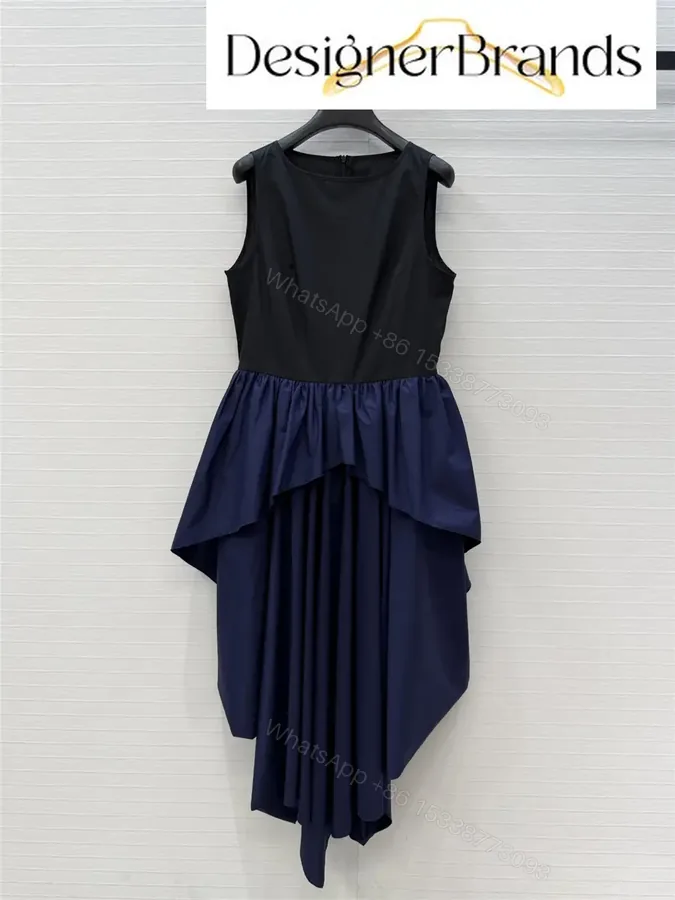 View 1 of LOEWE Black and Blue Bi-Color Cotton Dress