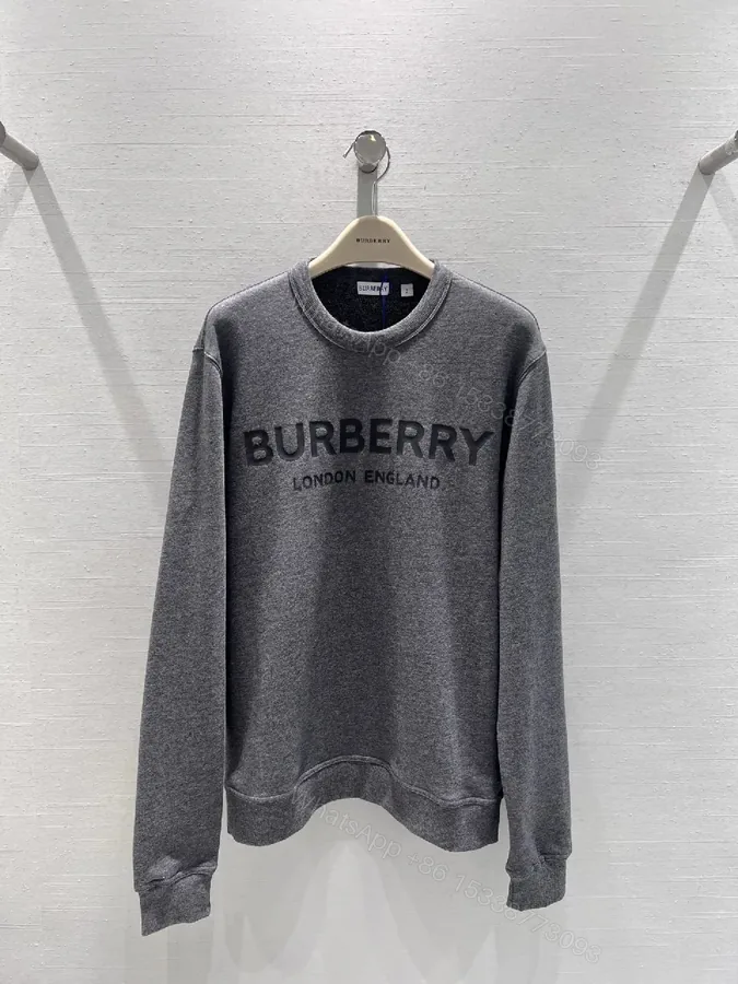 View 1 of Grey Cotton Fleece Crewneck Sweatshirt, Subtle Luxury, Everyday Comfort