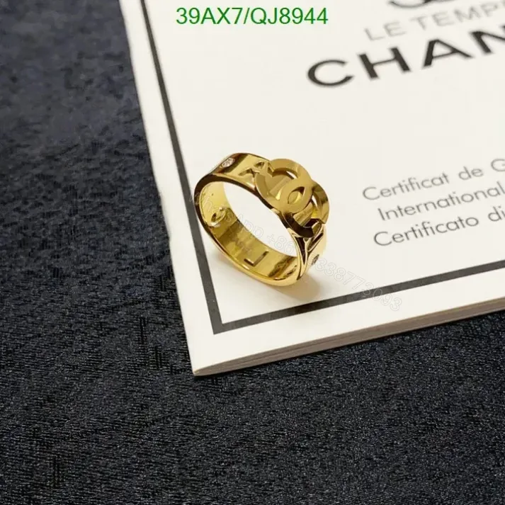 View 1 of Chanel CC Ring in Gold for Women Knockoff QJ89445