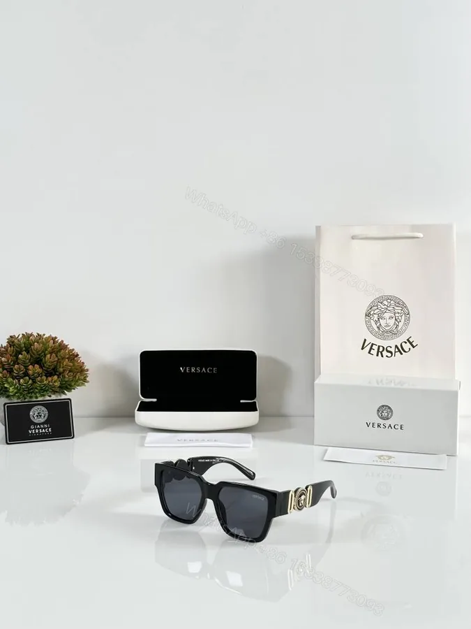 View 1 of First Copy Versace 4483 Gold Black Sunglasses