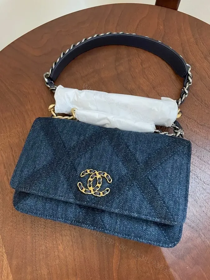 View 1 of Chanel Denim Blue 19 Wallet On Chain