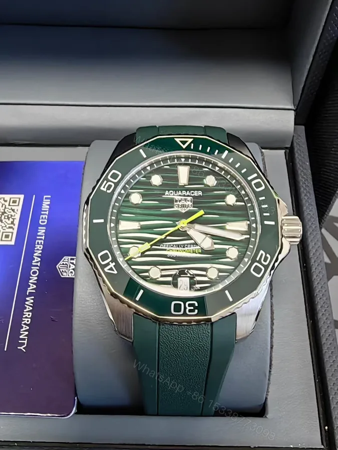 View 1 of TAG Heuer Aquaracer Automatic Mechanical Watch Wave Dial Stainless Steel Bracelet 43MM Premium Edition TAGHEUER-AQUARACER-WAVE-STEEL-AUTO-43