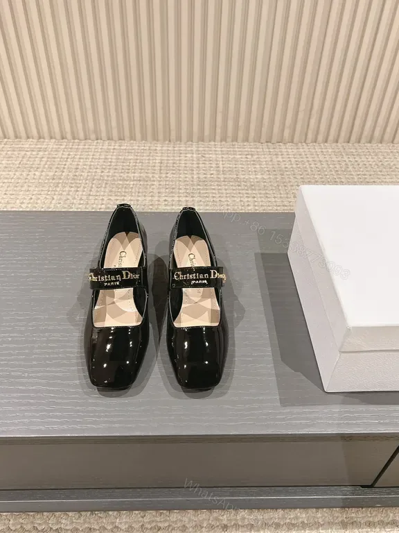 View 1 of Chic Patent Mary Jane Flats with Dior Strap - All-Day Luxury
