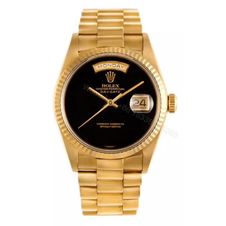 View 1 of Rolex Day Date President Gold Replica – Black Dial