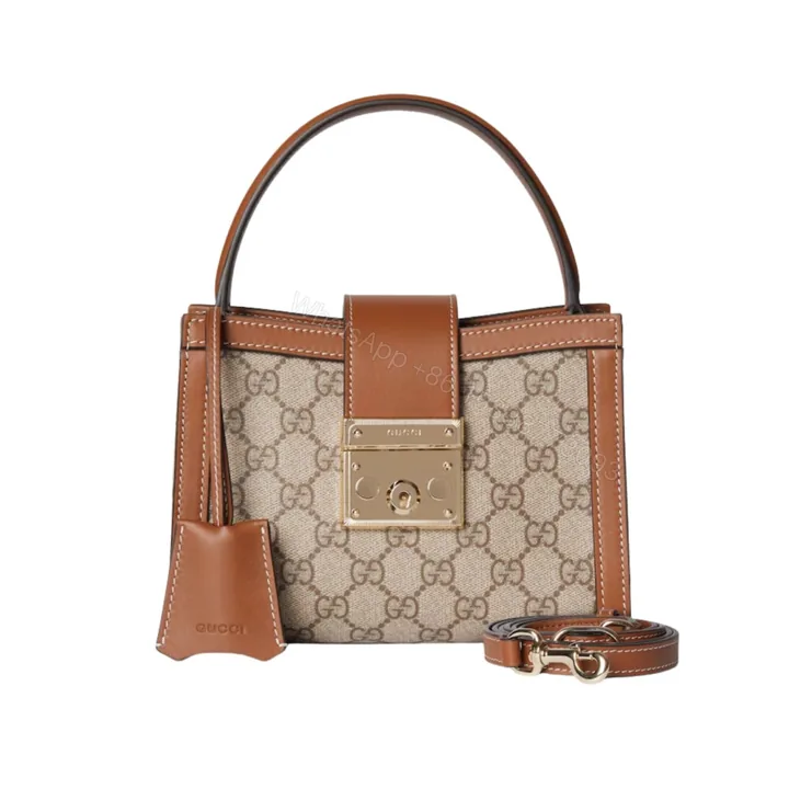 View 1 of Gucci Padlock Small Top Handle Bag Beige And Dark Brown 20Cm ‎‎841653 FAD6L 9758