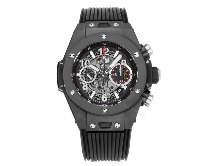 View 1 of Hublot Big Bang Unico Replica 45MM Premium Ceramic Case Black Rubber Strap Edition RG-HUBLOT-UNICO-BLACK-45