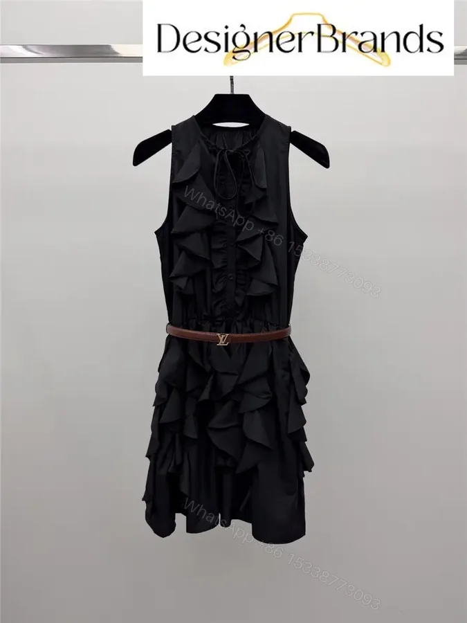 View 1 of Louis Vuitton Black Ruffled Mini Dress