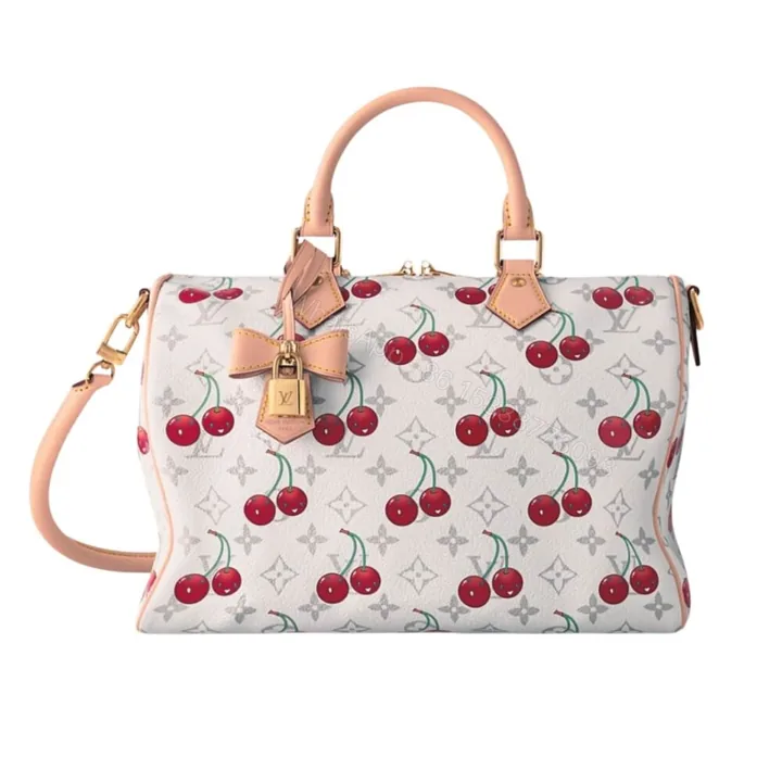 View 1 of Louis Vuitton X Takashi Murakami Monogram Cerise Speedy 30 White 30Cm