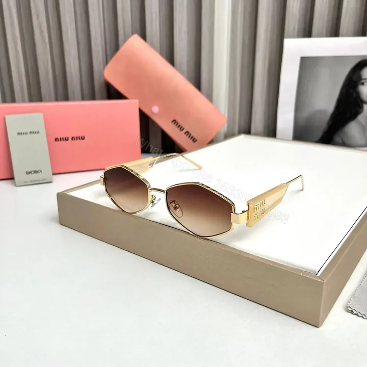 View 1 of Miu Miu Hexagon Brown-Beige Sunglasses