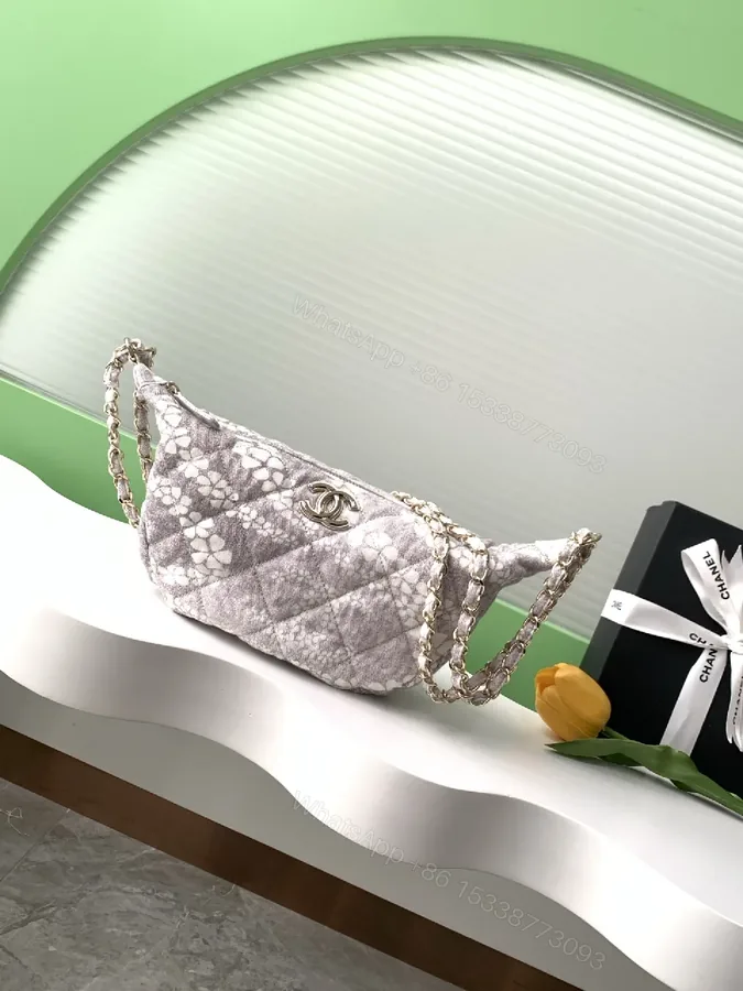 View 1 of Quilted Floral Textured Chain Wallet Bag - Luxury Everyday