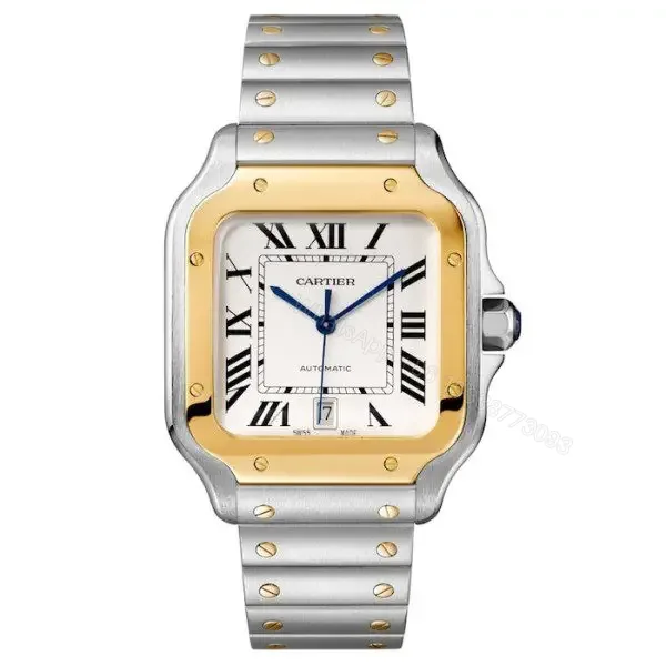 View 1 of Replica Cartier Santos de Cartier Men Automatic Silver Stainless Steel Watch W2SA0009