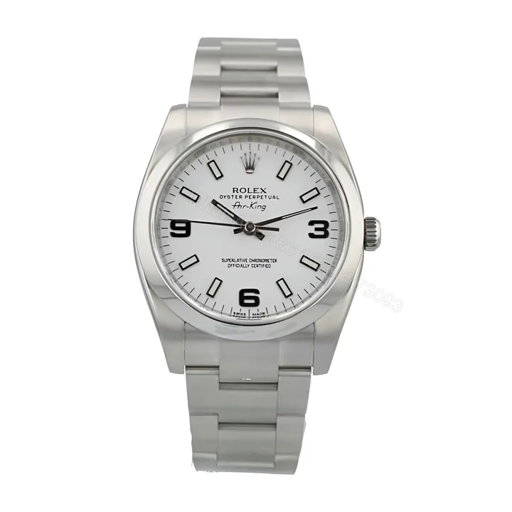 View 1 of Rolex Air King Stainless Steel White Dial 114200 Replica