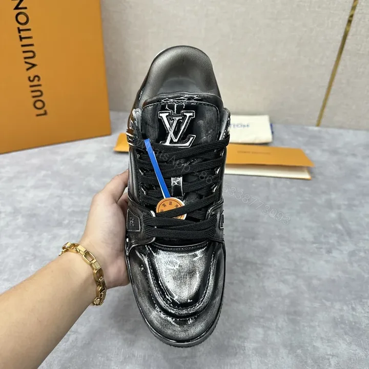 View 1 of LV-Emblem High-Top: Metallic Leather, Luxury, Comfort, All-Day Wear Sneaker