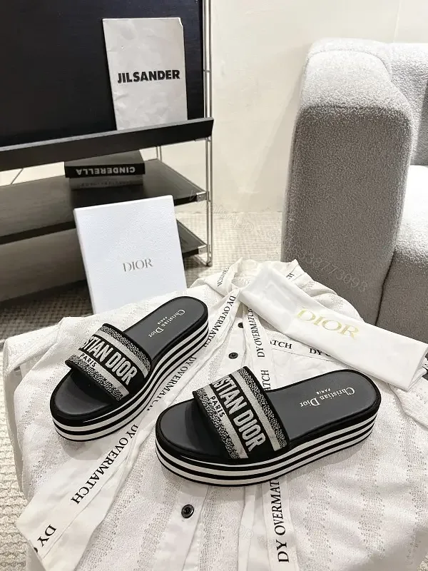 View 1 of Black Fabric Casual Comfort Arch Support Sliders