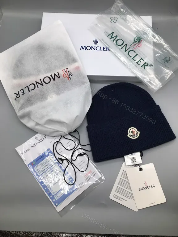 View 1 of Cozy Navy Knit Beanie â€” Allâ€‘Day Warmth, Moncler Luxury