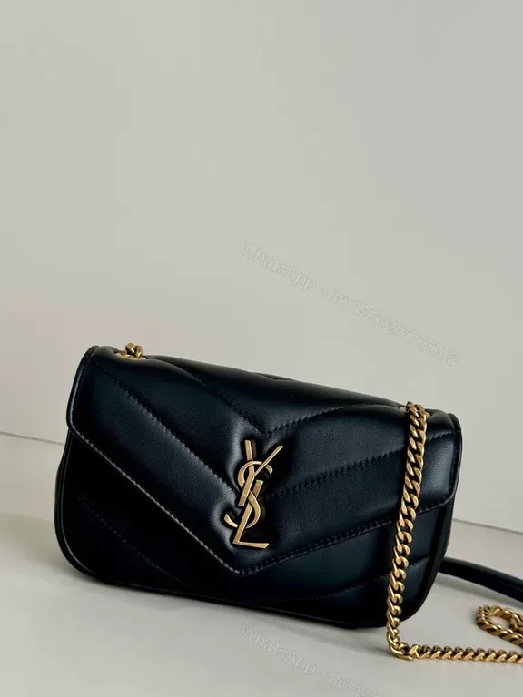 View 1 of Quilted Leather Crossbody: YSL Logo Hardware, Compact Luxury