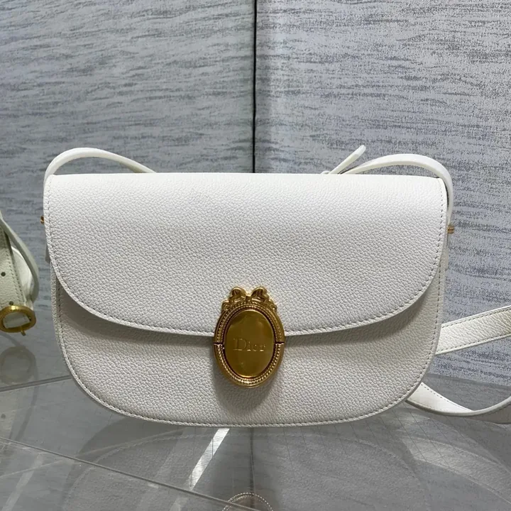View 1 of Dior Small Dior Médaillon Flap Bag in White