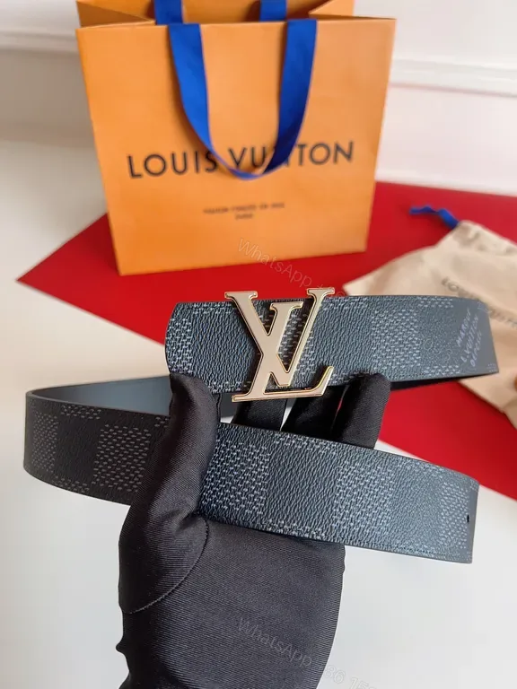View 1 of Structured LV Monogram Belt: Subtle Luxury Belt