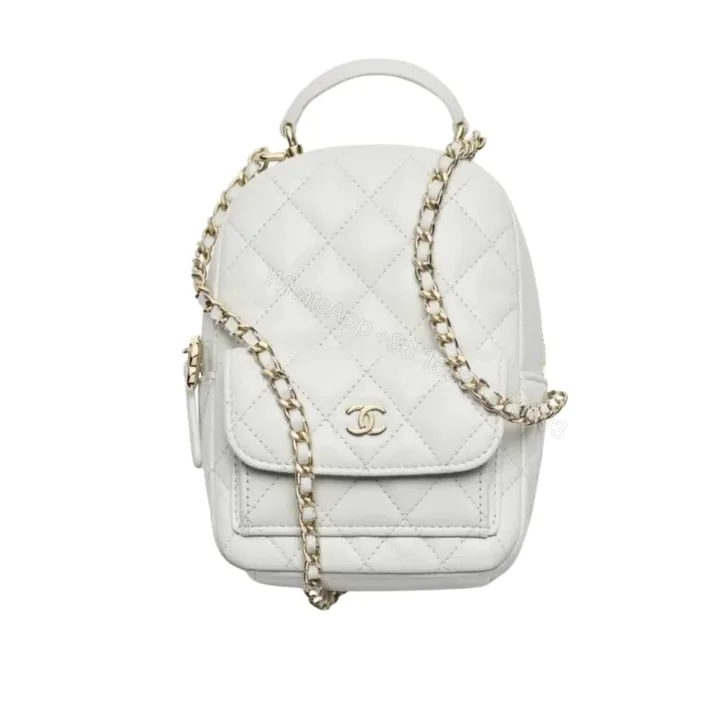 View 1 of Chanel Classic Mini Backpack Light Gray 12Cm AP3753 B10583 NAAUH
