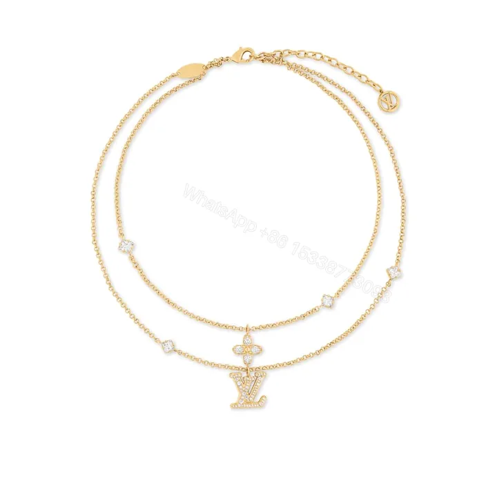 View 1 of LOUIS VUITTON LADY LV NECKLACE GOLD TONE M01845