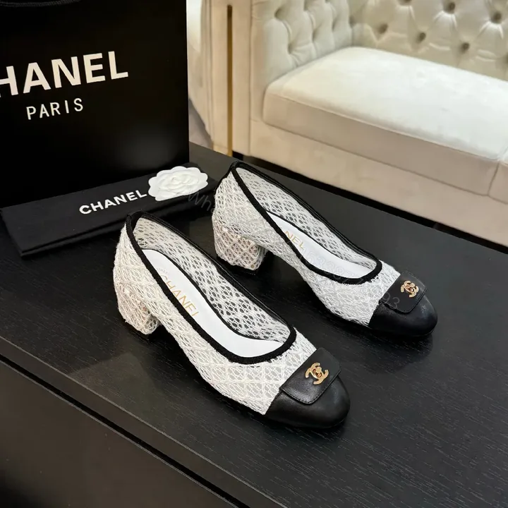View 1 of Lace-Textured Pumps with Gold Hardware, Everyday Comfort