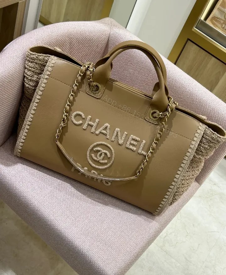 View 1 of Chanel-Style Structured Tote with Chain Accent: Everyday Luxury