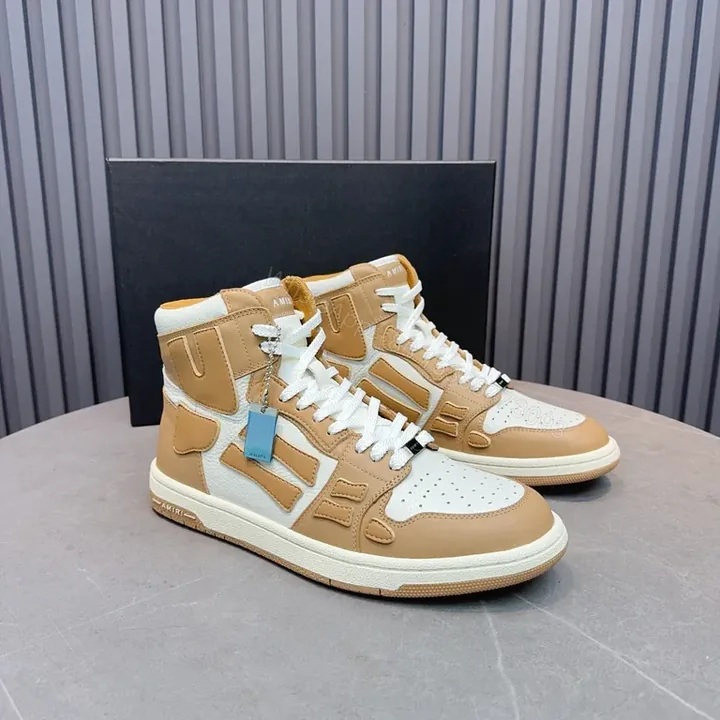 View 1 of Neutral Tan & Off-White High-Top Sneaker: Luxury Comfort