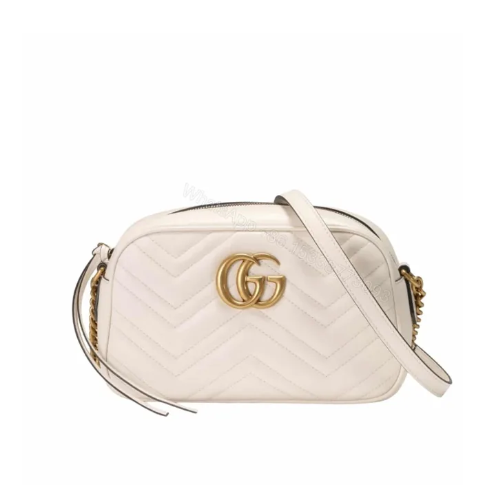 View 1 of Gucci GG Marmont Small Camera Bag White 24Cm 447632 DTD1T 9022
