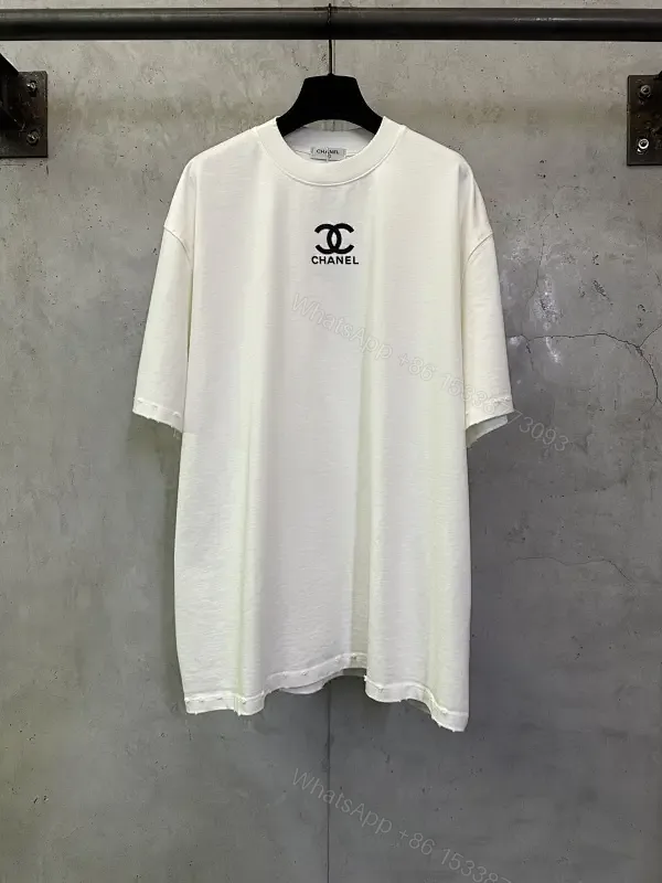 View 1 of White Cotton Tee, Minimal Logo, Luxury Everyday Comfort