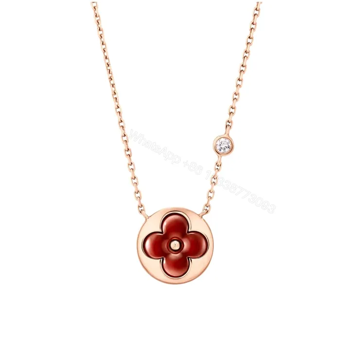 View 1 of LOUIS VUITTON COLOR BLOSSOM BB SUN PENDANT PINK GOLD NECKLACE RED Q93826