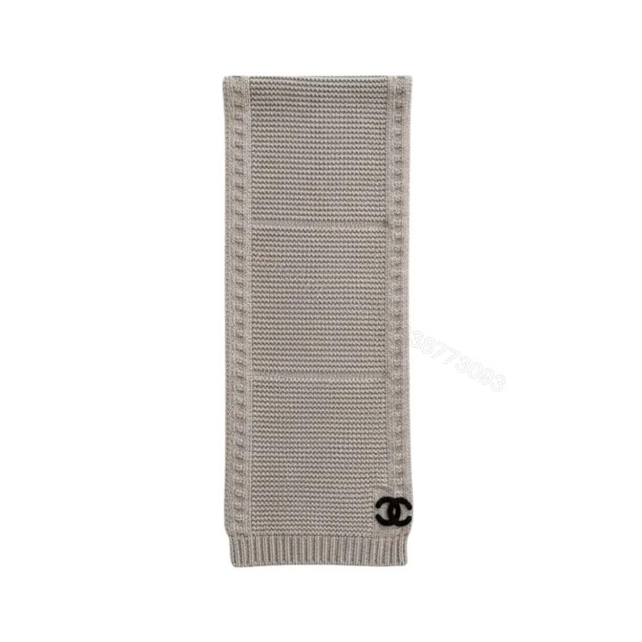 View 1 of Chanel Cashmere Knit Scarve Beige