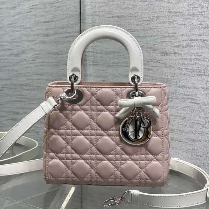 View 1 of Dior Small Lady Dior Bag in Two-Tone Soupir Pink